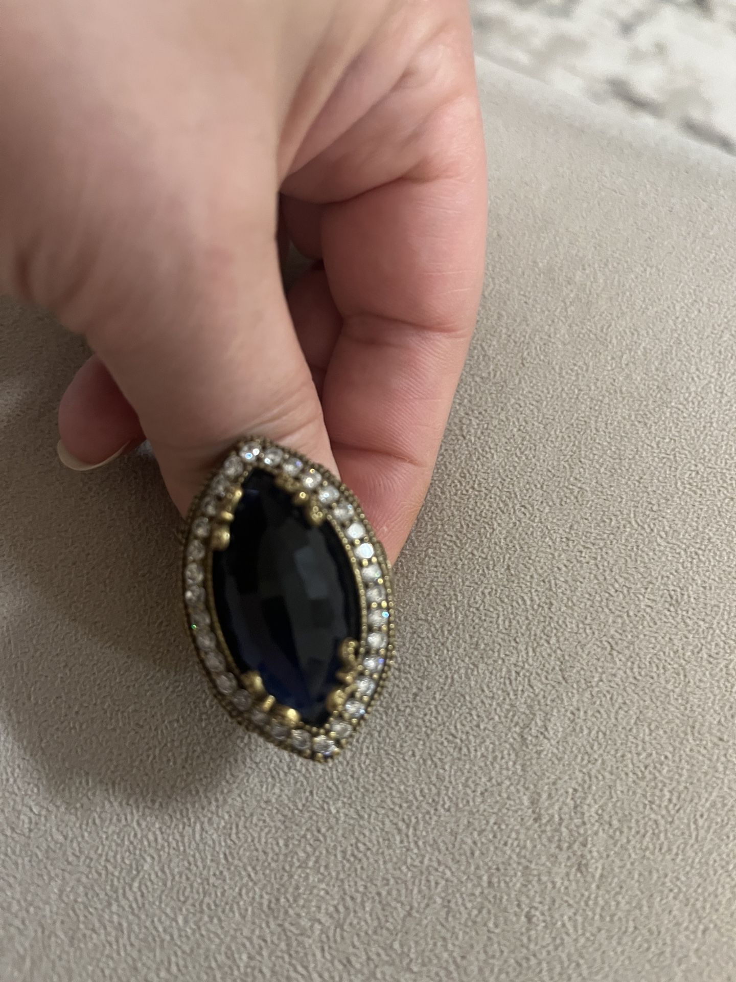 One Bold Statement Ring Large Onyx With CZ Stirling Silver Size 10 Pick Up Gaithersburg Md20877