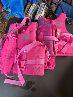 Gogokids neon pink toddler swim vests