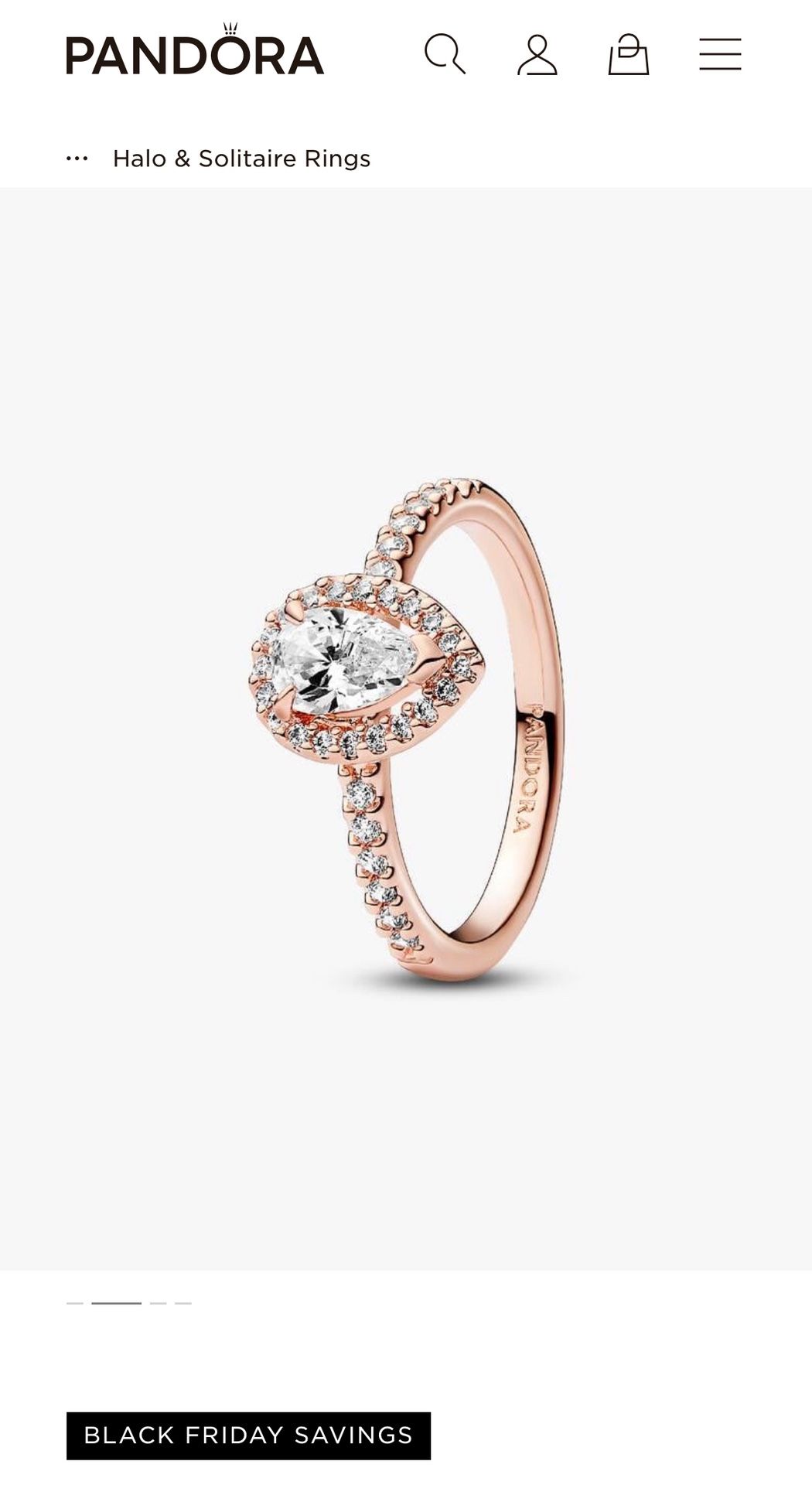 Pandora Sparkling Pear Halo Ring