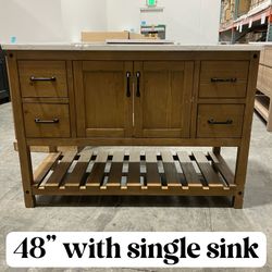 48"Soild wood  Bathroom Vanity Stone Countertop (Damaged Top)
