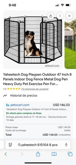 Dog Playpen 8 pannels 47x29 inches