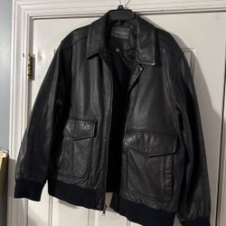 Mens Croft And Barrow Large Leather Coat