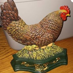 Iron Chicken / Rooster & Peeps Door Stop