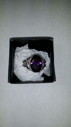 BOLD CZ ROPE RING purple-size 9