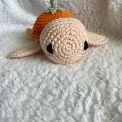 Crochet orange turtle