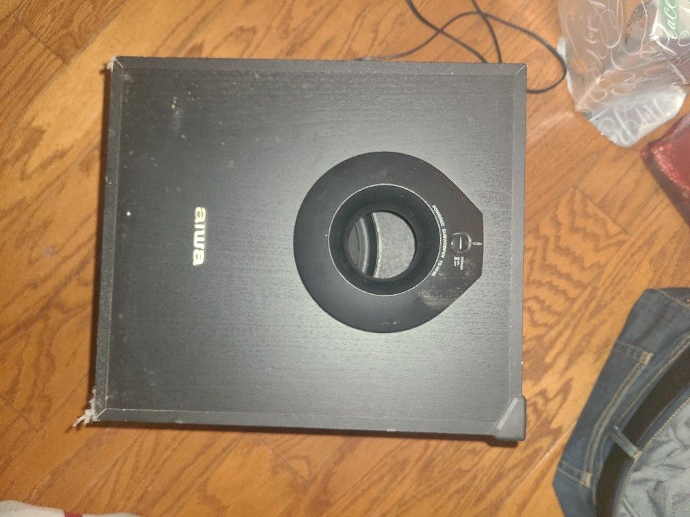 Aiwa TS-W45U Home Theater Audio 40 Watts Active Powered Subwoofer In Black