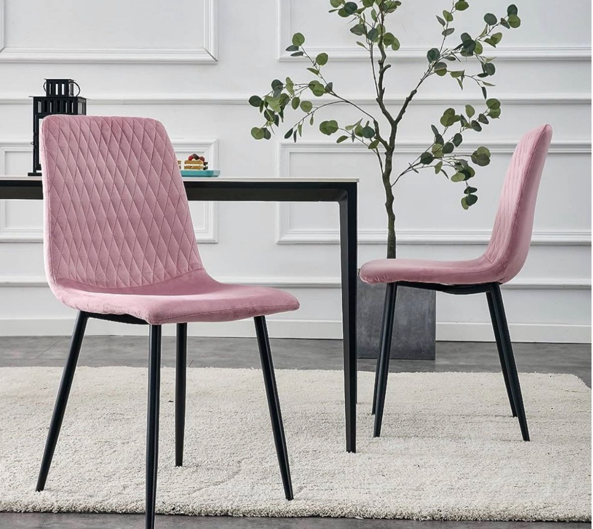 Pink Velvet Dining Chairs