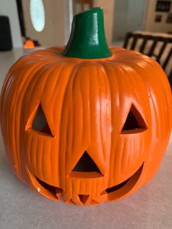 Ceramic Halloween Jack-O-Lantern Decoration