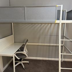 Ikea twin bed with desk and chair