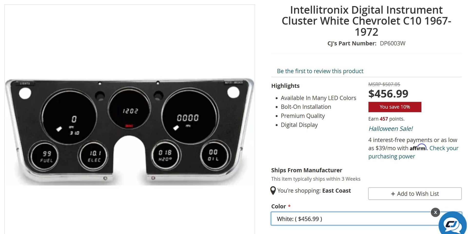 C10 1(contact info removed) Digital Dash 