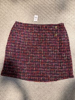 Loft Multicolor Tweed Mini Skirt