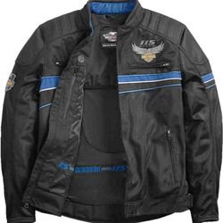 Harley-Davidson 115th Anniversary Special Edition Riding Jacket W, Shoulder,Arms,Elbows,forearms Kevlar Safety Inserts