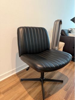 Armless Office Chair Wide Seat Adjustable Height