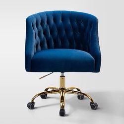 Pier1 Imports Tufted Office Chair in Navy Velvet