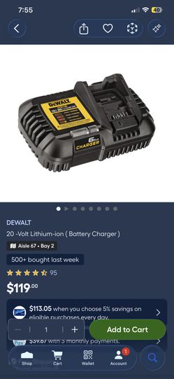 DEWALT 20 -Volt Lithium-ion (Battery Charger )