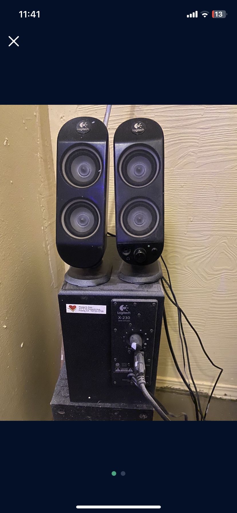 LOGITECH 2.1 PC Speakers $40