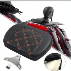 Sissy Bar Motorcycle Passenger Backrest Pad Pillion Cushion for Touring CVO for Street Bob for Road King for Electra Glide 1(contact info removed)