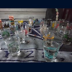 Over 40 Shot Glasses From Different Places Including Yellowstone, All Of The,m For $12