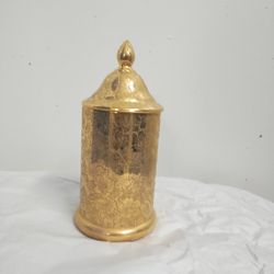 Vintage  Ashtray Canister Rare Hand Engraved