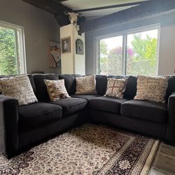 Beautiful Charcoal Grey Sectional Couch