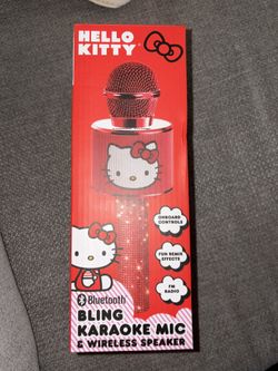 Hello Kitty Bluetooth Karaoke Microphone & Wireless Speaker.  Easter Basket