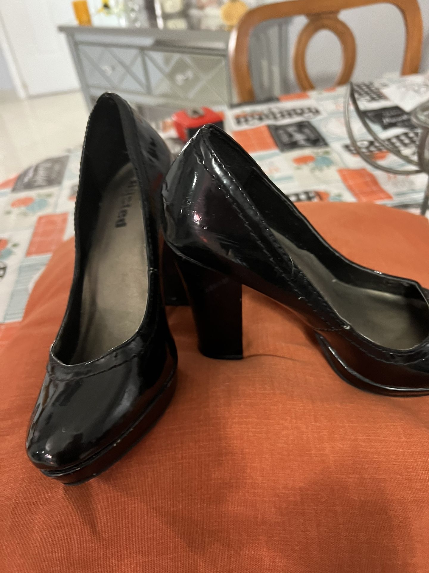 Black Chunky Heel Size 6