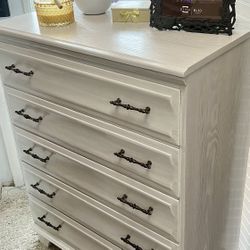 White Solid Wood Dresser Refurbished Like New