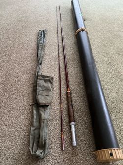 Vintage J.C. Higgins 8.5 foot fly rod with travel case