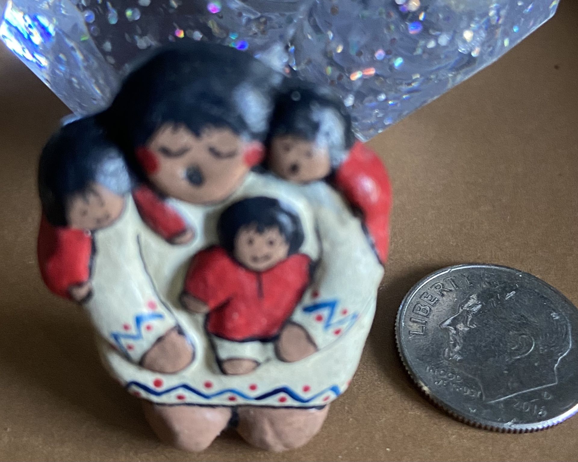 Vintage 1970’s Storyteller Brooch With 3 Children Brooch Pin