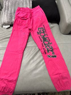Pink Graphic Sweatpants with Star Paint Splatter