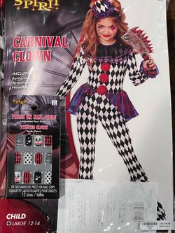 Spirit Carnival Clown Kids Halloween Costume Large
