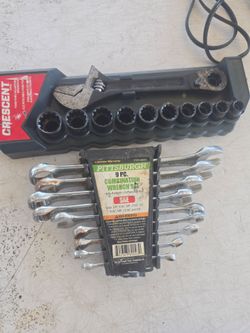 Adjustable wrench set/combination wrench set