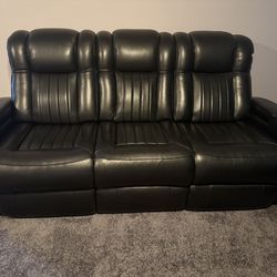 Black Leather Reclining Sectional