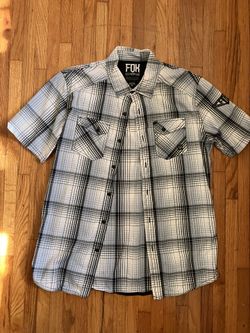 Fox Short Sleeve Button Down Shirt, Multicolor Plaid, Medium