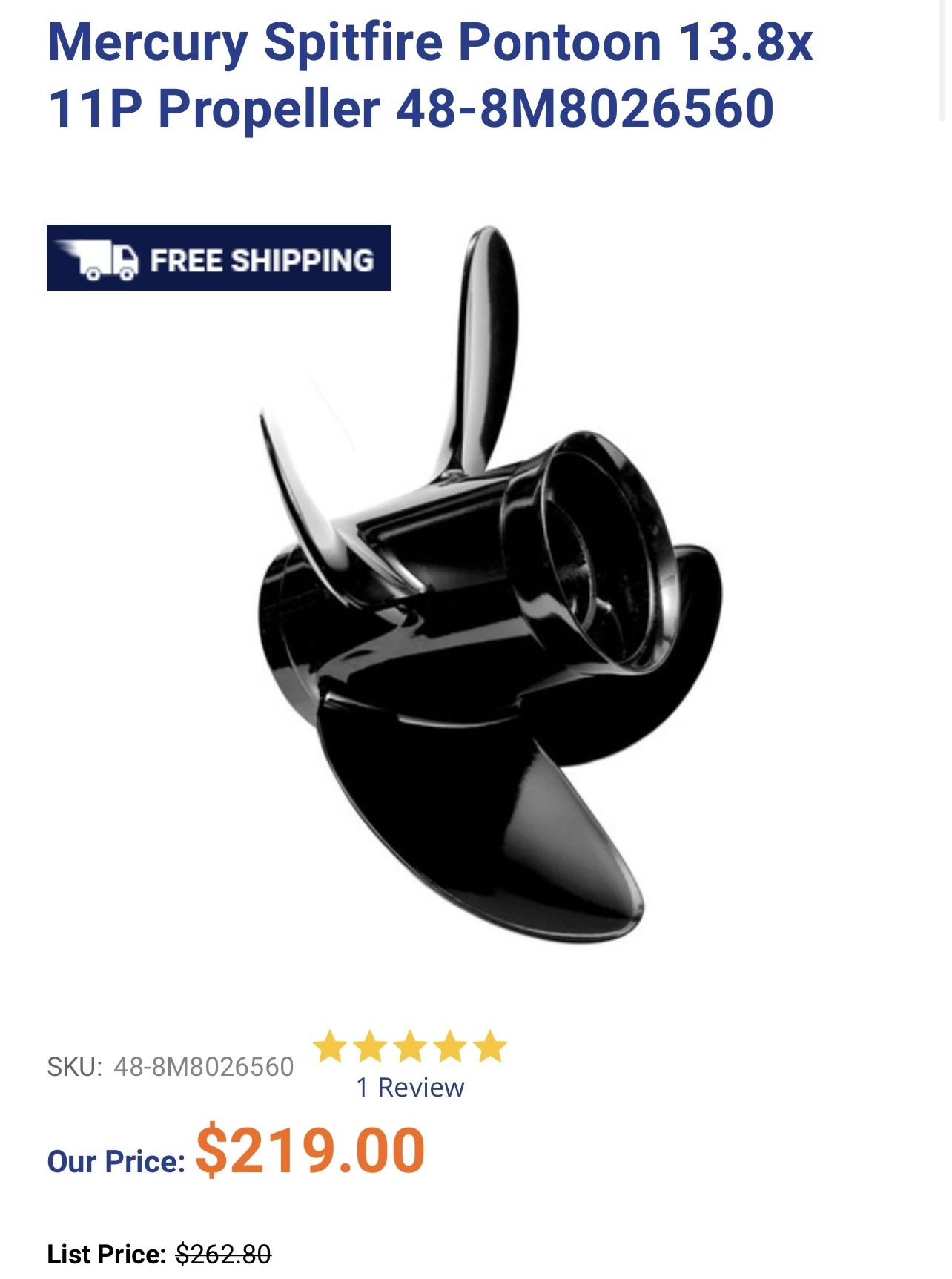 Mercury Pontoon Propeller