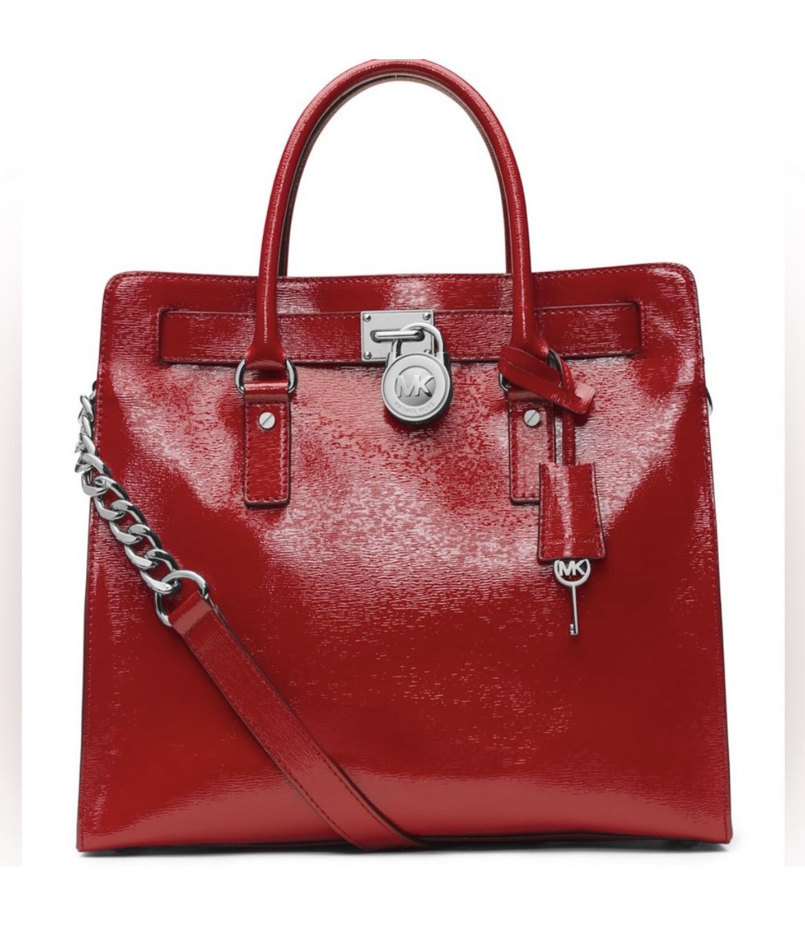 Michael Kors Hamilton tote - scarlet red - patent leather - large for