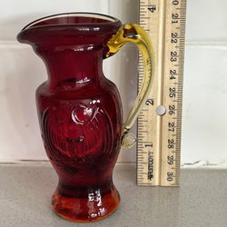 Vintage kanawha Red/amberina Glass Pitcher
