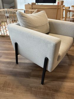 Light Grey And Black Metal Modern Arm Chair