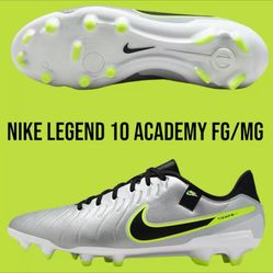 Nike Legend 10 Academy FG Neon Soccer Cleats Mens Size 6.5/Fits Women 8
