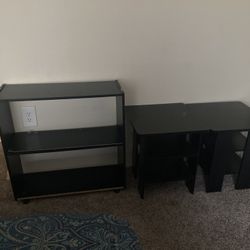 Small Nightstand 2 And Book Shelf 