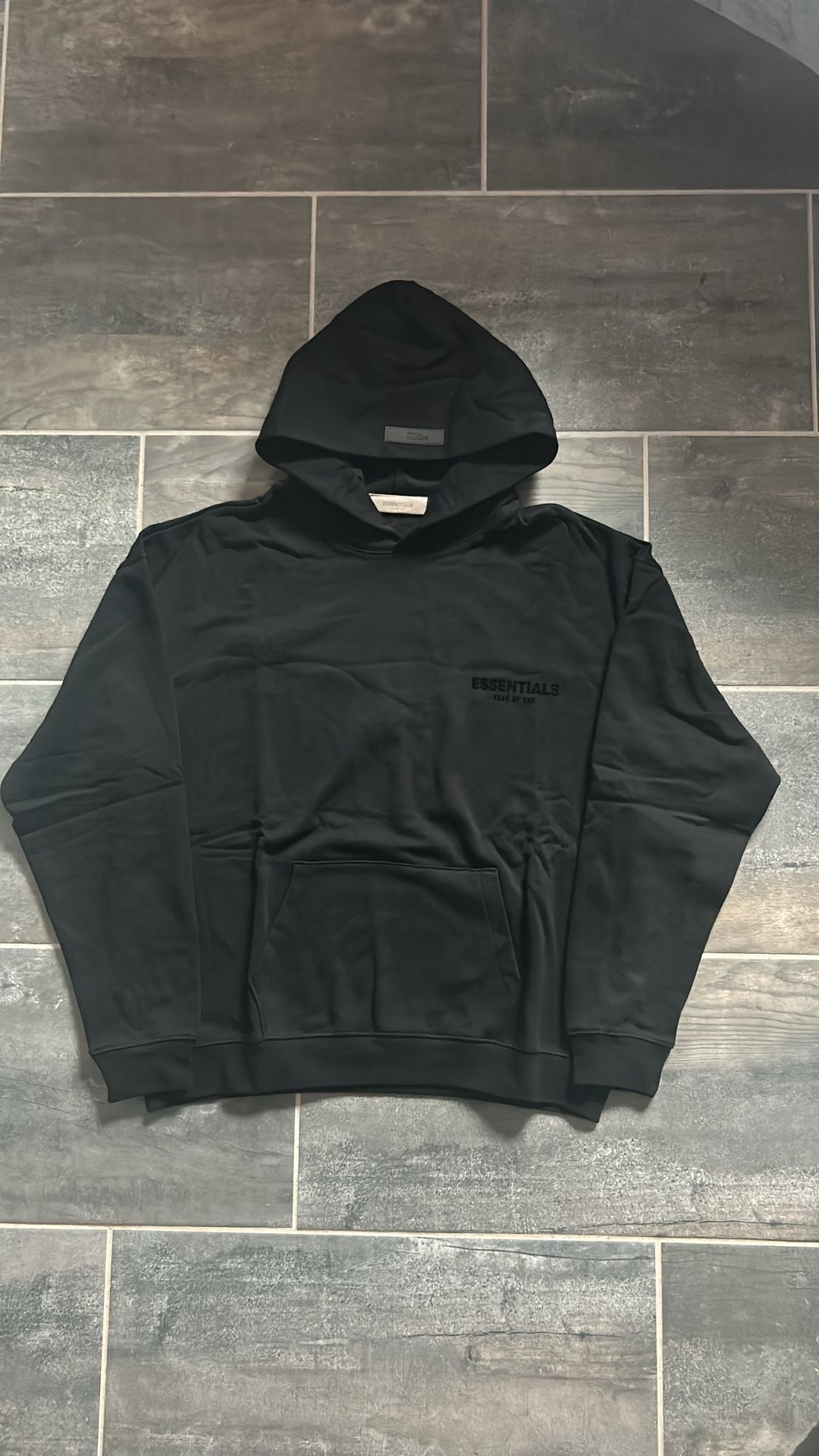 Fear of God Essentials Stretch Limo Black Hoodie (Medium)