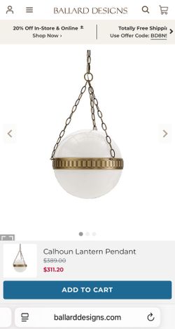 Ballard Designs Calhoun Lantern Pendant Light New 