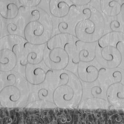 Wedding Grey Swirl Organza Curtains Plus White Satin Curtains 