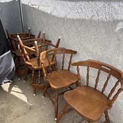 Lot Of 6 Wood Chairs 