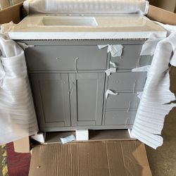 36” Gray Single Bathroom Vanity Set
