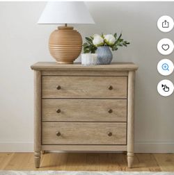 Light Wood 3-Drawer Nightstand Dresser