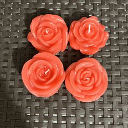 4 x Small flower Candles