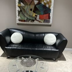 Italian Real Leather Living Room Set For Sale 