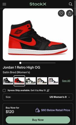Jordan 1 Retro High OG Satin Bred (Women's)