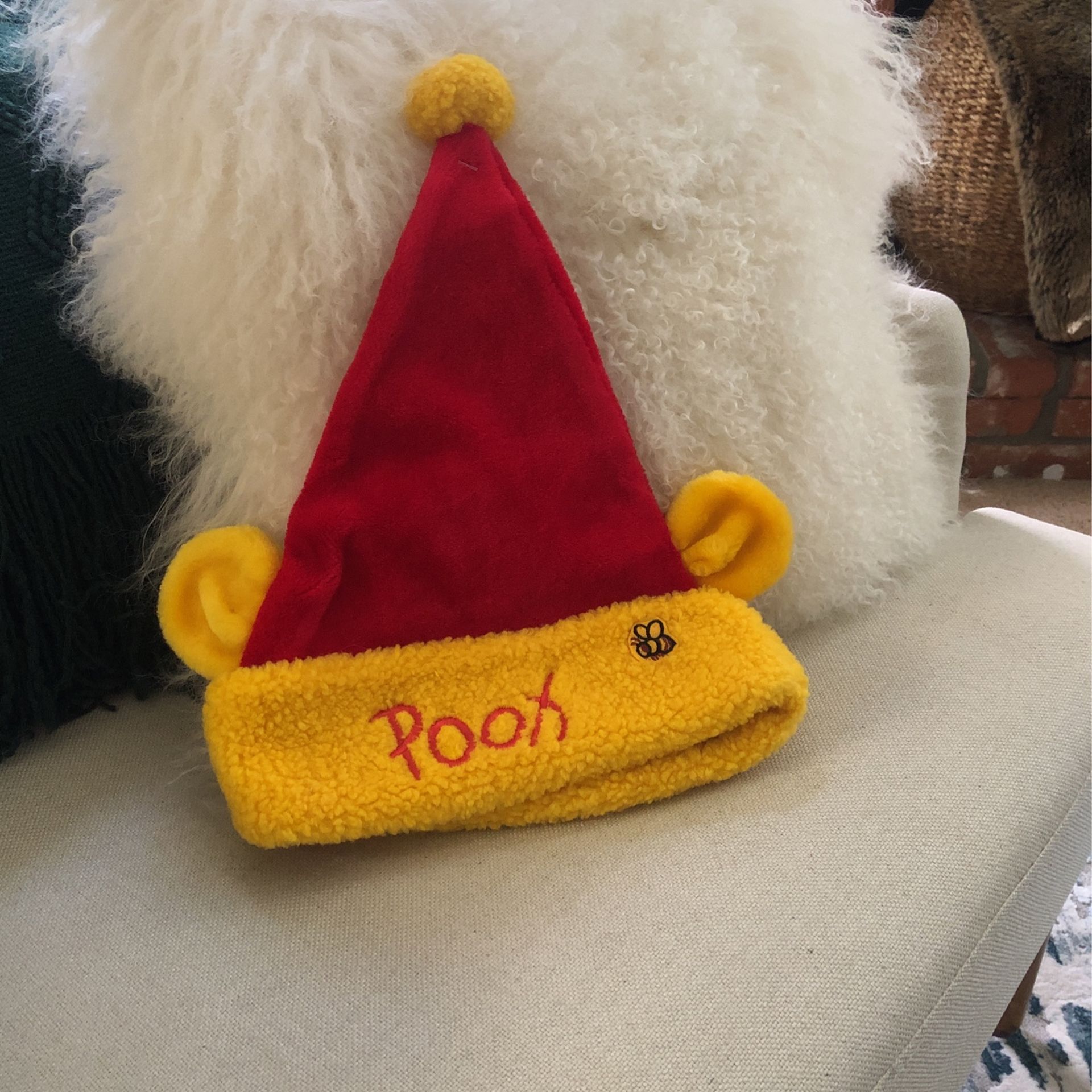 Pooh Bear Christmas Santa Hat.